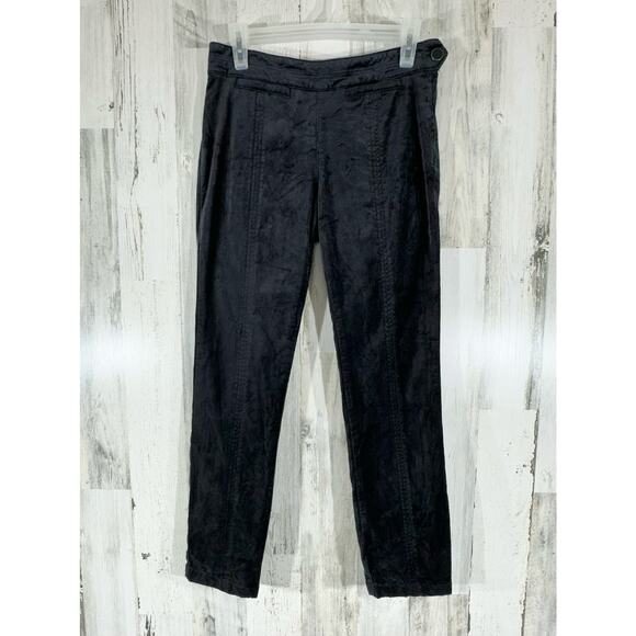 Anthropologie Velvet Ankle Pants The Essential Slim Size 0 (27x27) Black Skinny - Picture 3 of 11